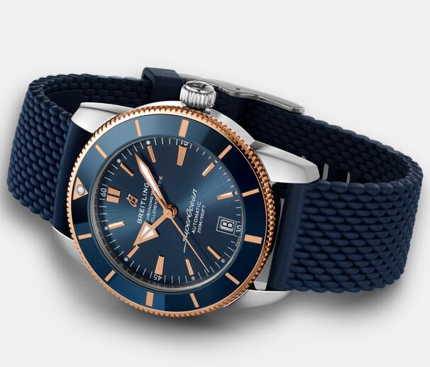 Best fake watches are decorated with blue color and red gold elements.